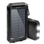 Solar Charger, 20000mAh Solar Power Bank For Outdoor, with 2 Led Flashlight