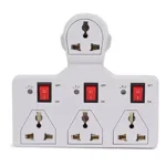 4 Universal Socket Multi plug with 3 Switch and LED Indicator