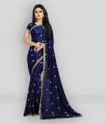 Blue Silk Saree With Blouse Piece - 2023