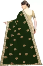 Bollywood Silk Blend Saree (Dark Green) - 2023