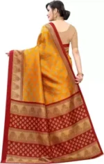 Printed Mysore Art Silk Saree (Mustard) - 2023