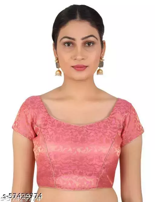 FIGURE UP Women Sweetheart Neck Poly Chanderi Blouse - 2023