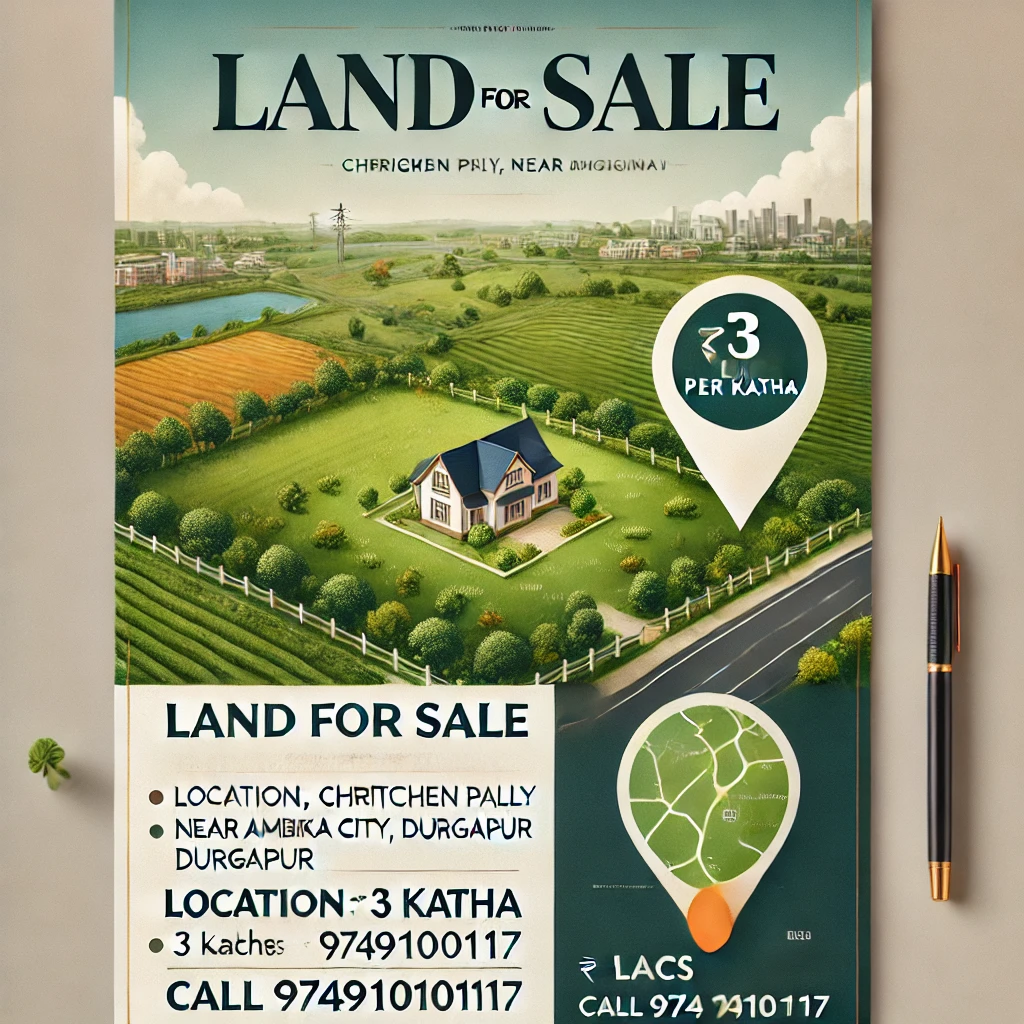 Land for Sale in Kaliganj, Chritchen Pally, Near Ambika City, Durgapur