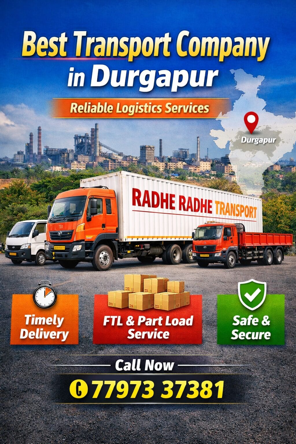 Best Transport Company in Durgapur – Complete Guide to Reliable Logistics Services by Radhe Radhe Transport - 2026 1 Best Transport Company in Durgapur – Complete Guide to Reliable Logistics Services by Radhe Radhe Transport - 2026