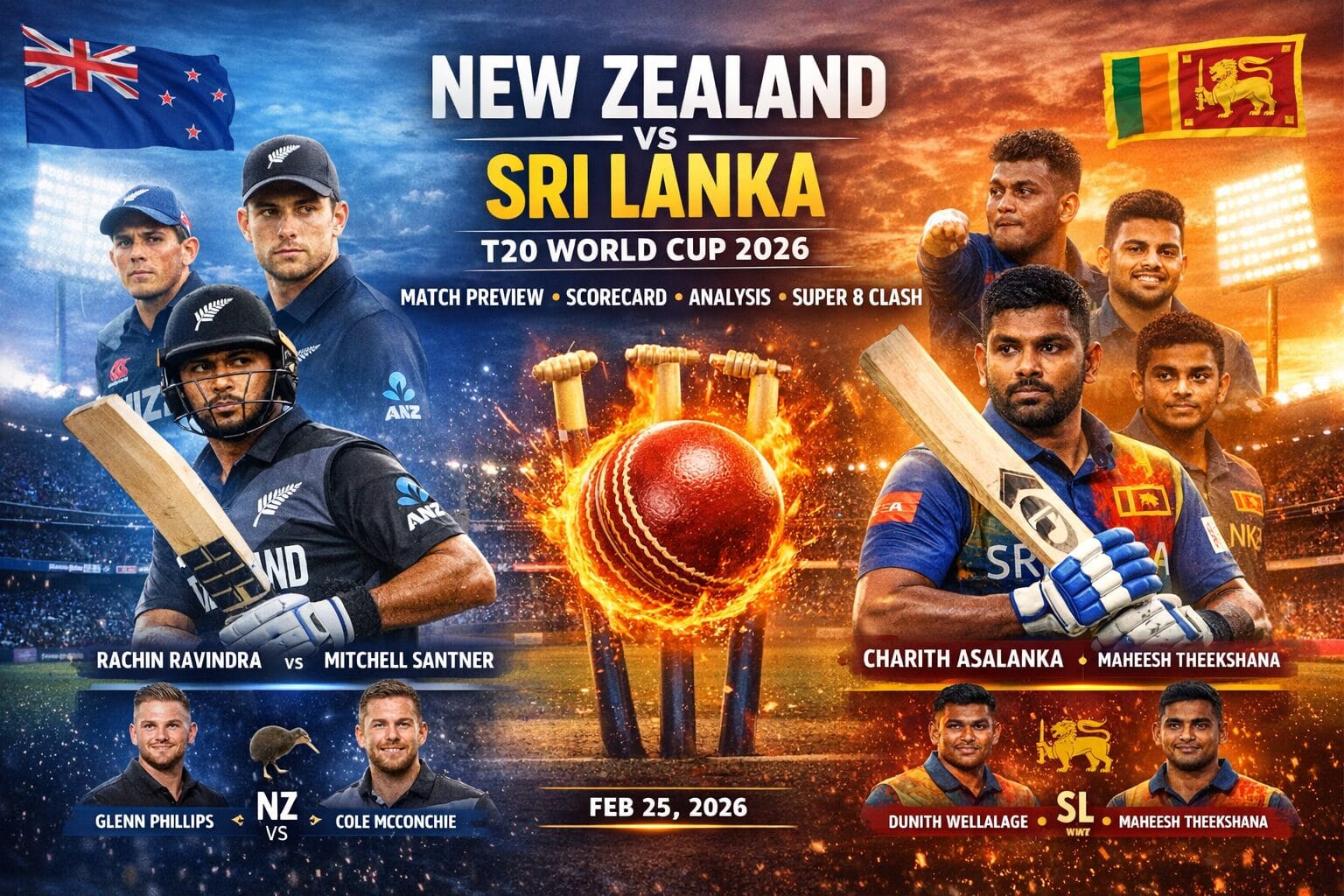 New Zealand vs Sri Lanka: T20 World Cup 2026 Pre-Match Breakdown, Analysis, Scorecard & Full Timeline