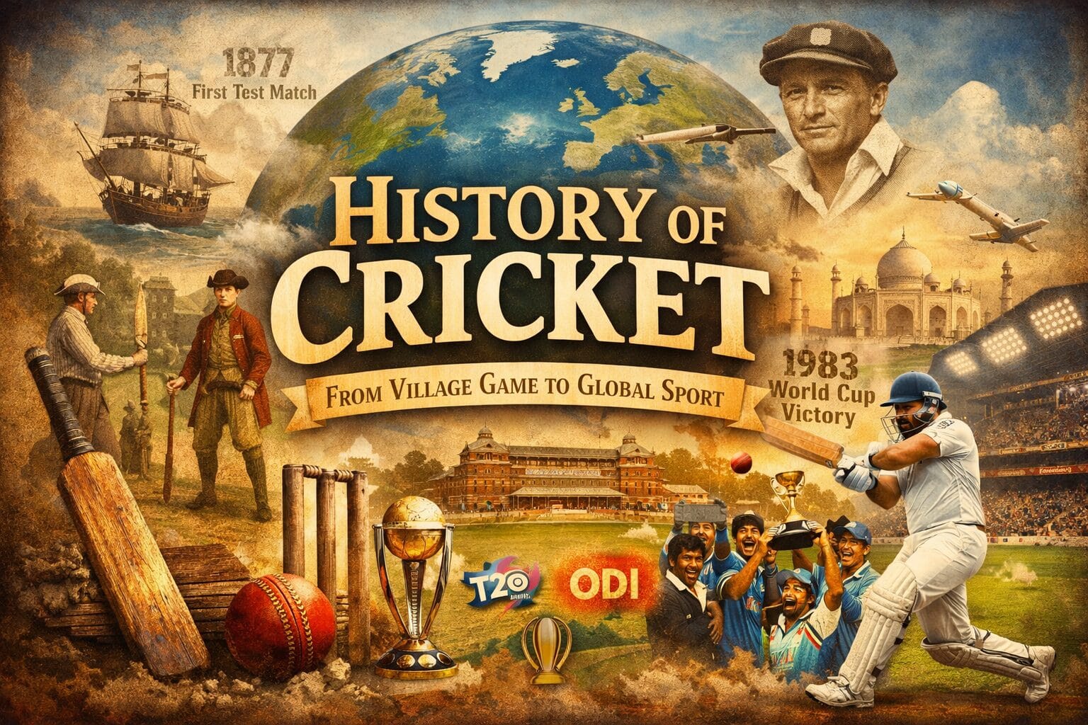 History of Cricket – Origin, Evolution, Rules, Formats & Global Growth of Cricket Explained - 2026 1 History of Cricket – Origin, Evolution, Rules, Formats & Global Growth of Cricket Explained - 2026