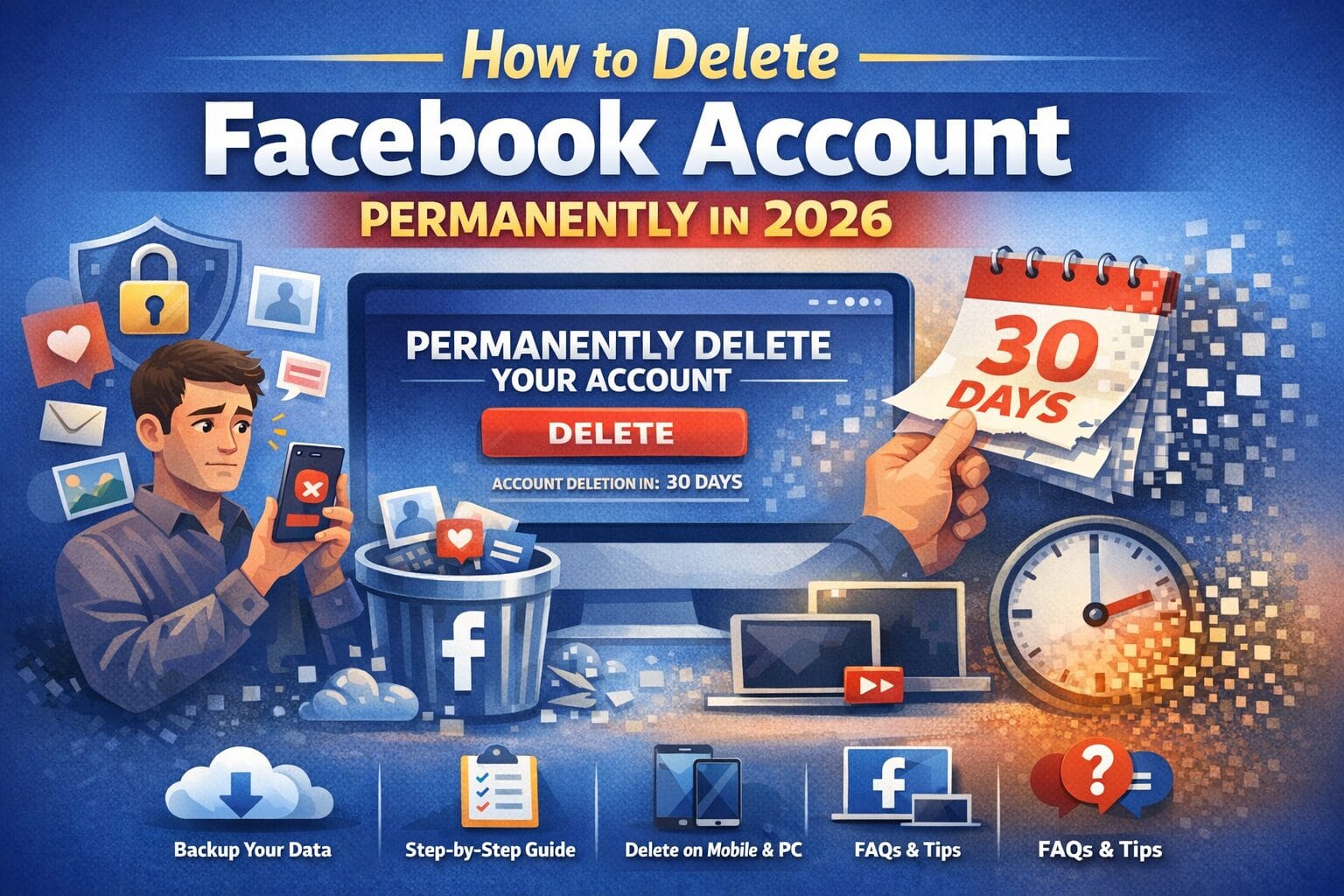 How to Delete Facebook Account Permanently in 2026 – Complete Step-by-Step Guide (Mobile & PC) 1 How to Delete Facebook Account Permanently in 2026 – Complete Step-by-Step Guide (Mobile & PC)