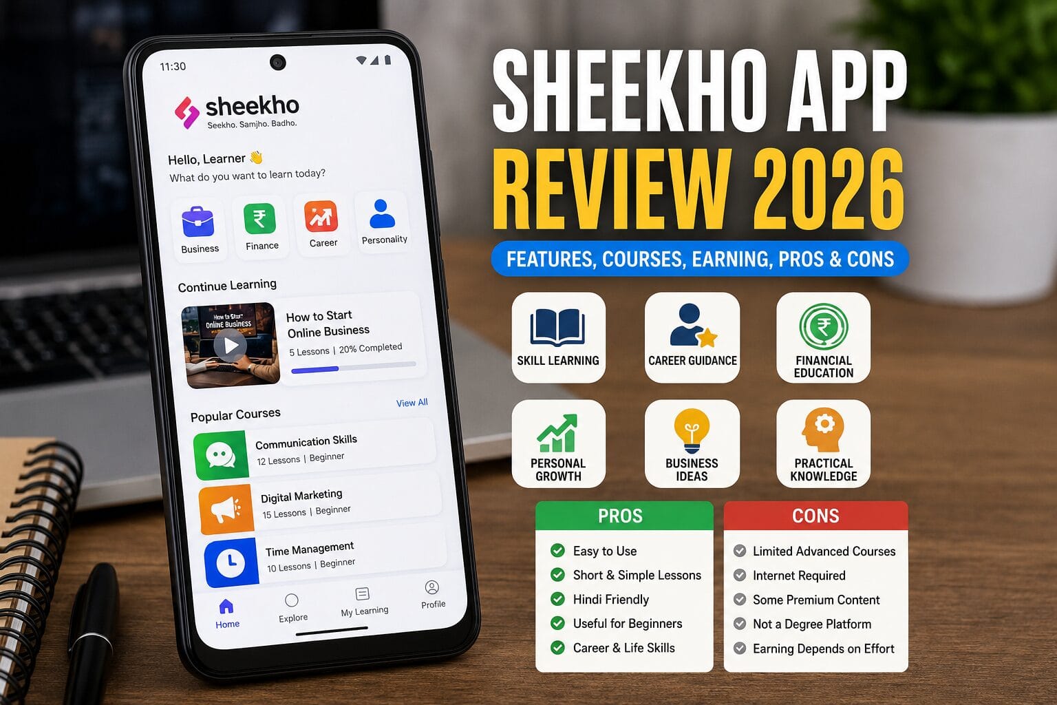 Sheekho App Review 2026 – Is Sheekho App Real or Fake? Complete Features, Courses, Earning & User Guide
