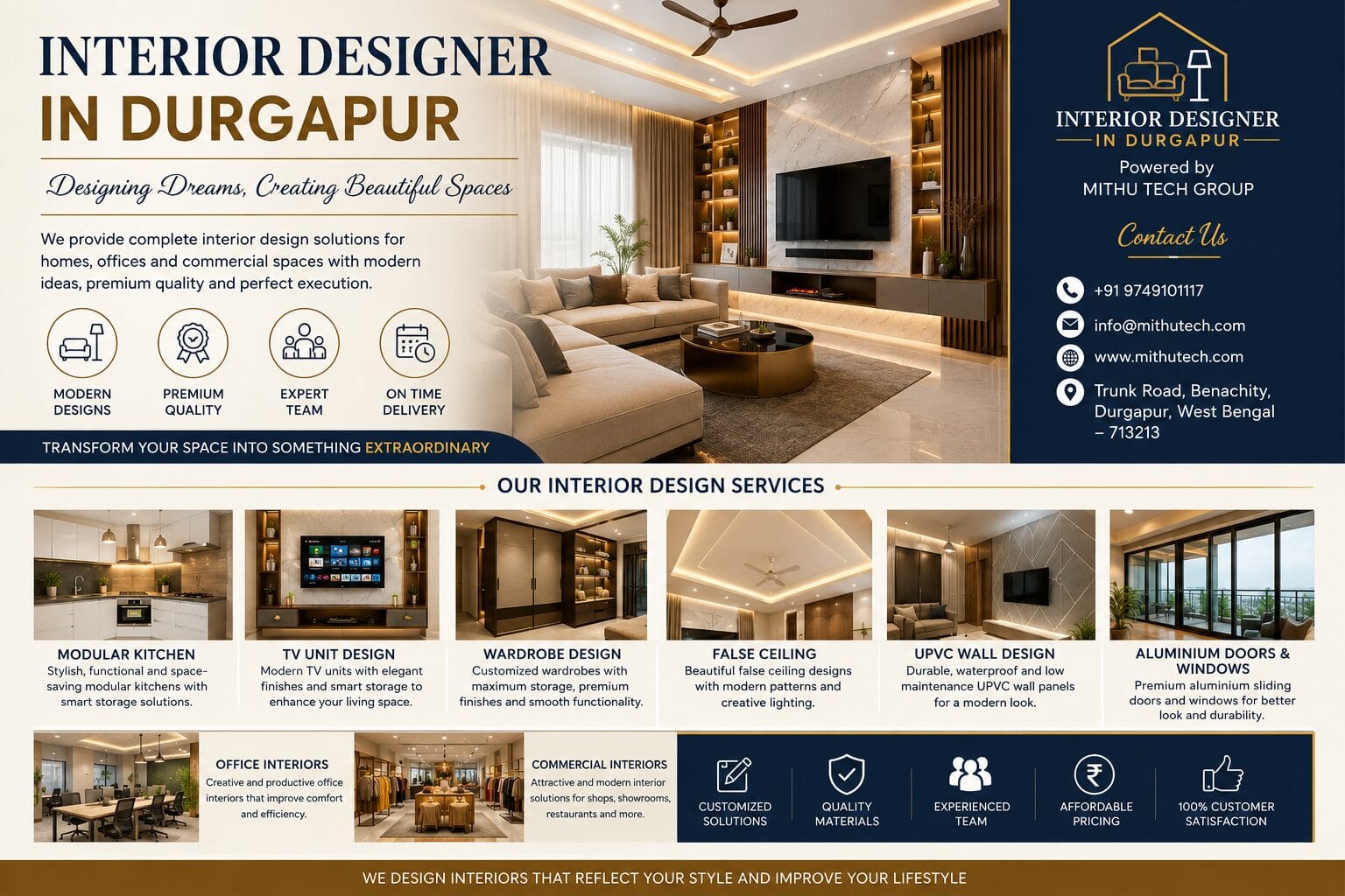 Best Interior Designer in Durgapur – Modern & Luxury Interior Design Services