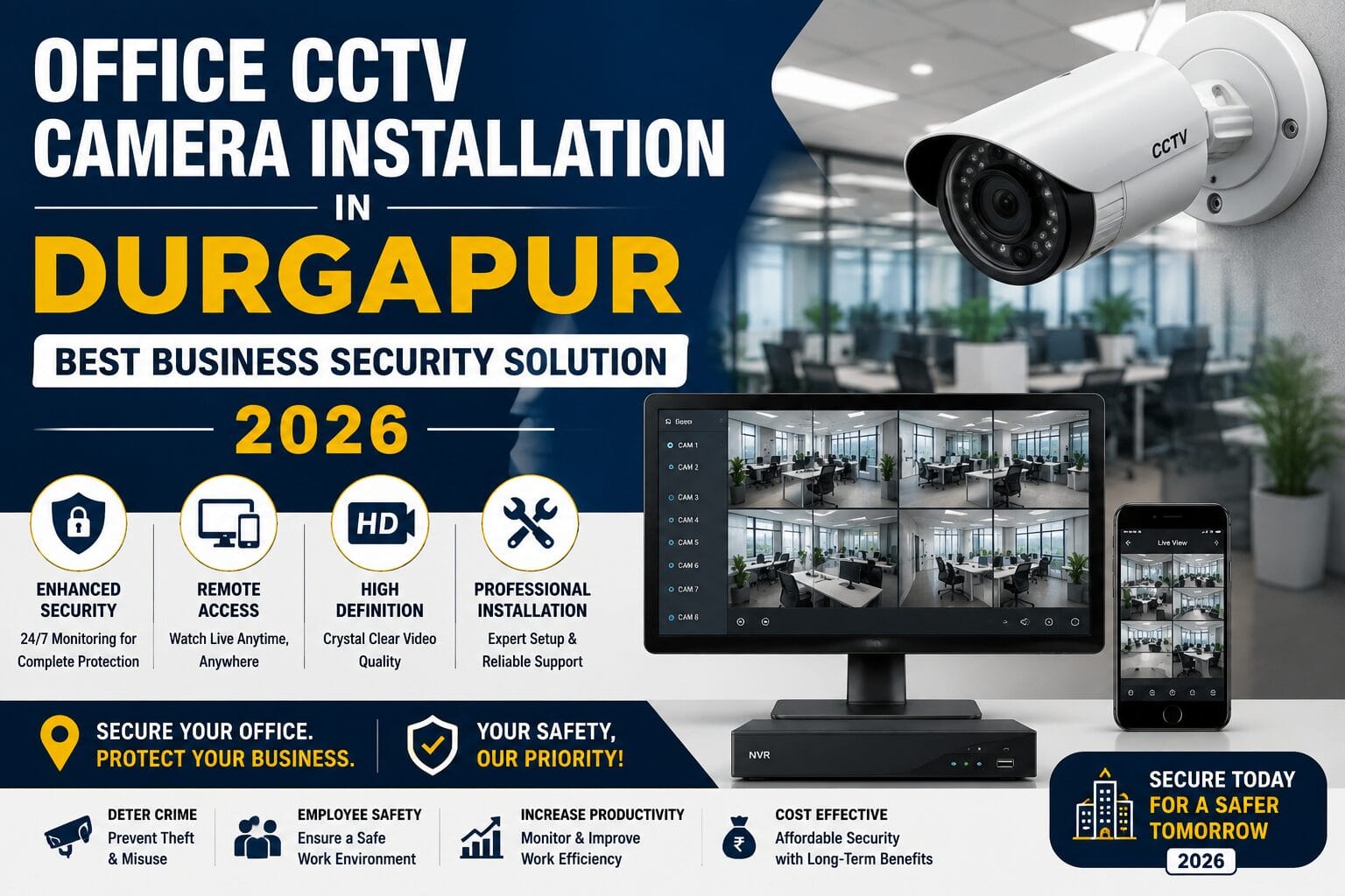 Office CCTV Camera Installation in Durgapur – Best Business Security Solution 2026