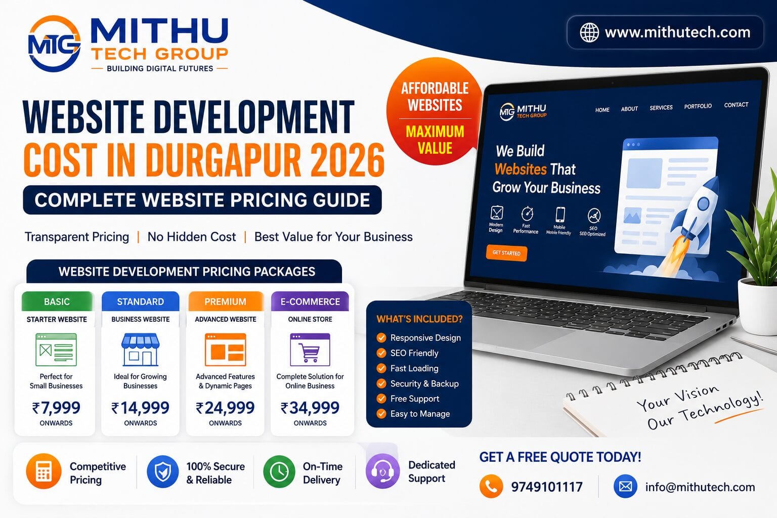Website Development Cost in Durgapur 2026 | Complete Website Pricing Guide by Mithu Tech Group 1 Website Development Cost in Durgapur 2026 | Complete Website Pricing Guide by Mithu Tech Group