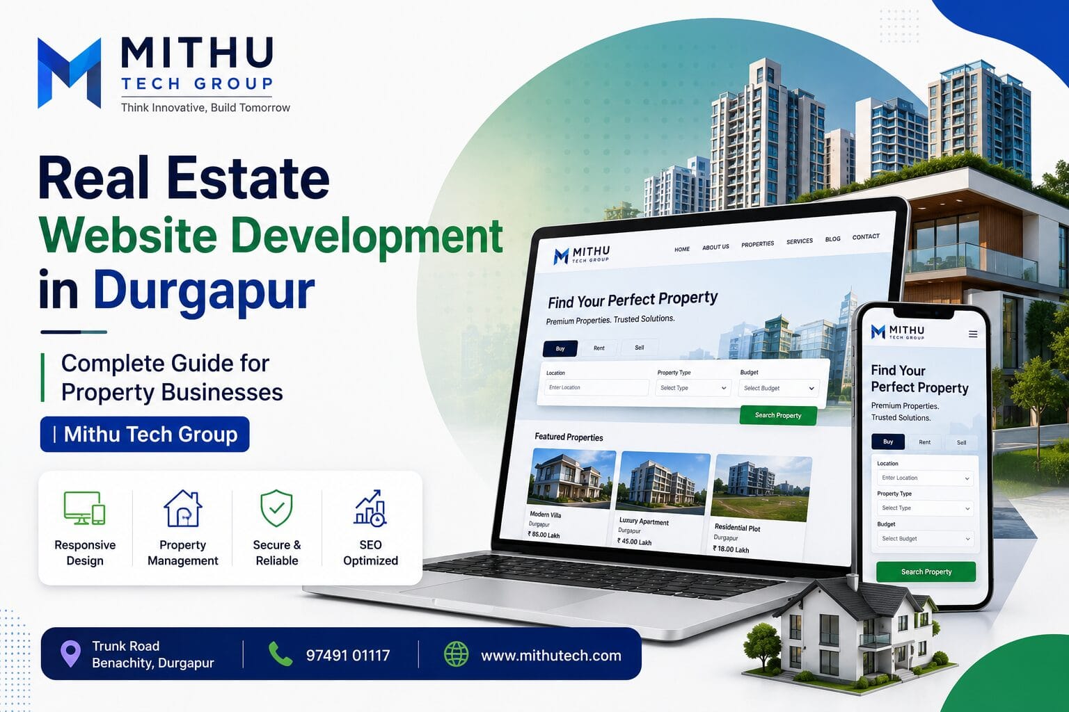 Real Estate Website Development in Durgapur – Complete Guide for Property Businesses | Mithu Tech Group - 2026 1 Real Estate Website Development in Durgapur – Complete Guide for Property Businesses | Mithu Tech Group - 2026