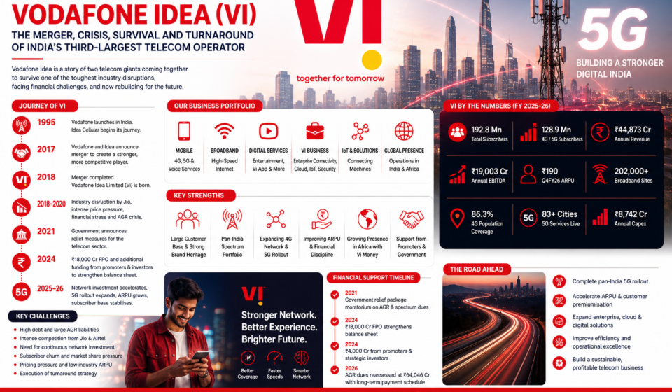 Case Study of Vodafone Idea (Vi): The Merger, Crisis, Survival and Turnaround of India’s Third-Largest Telecom Operator - 2026