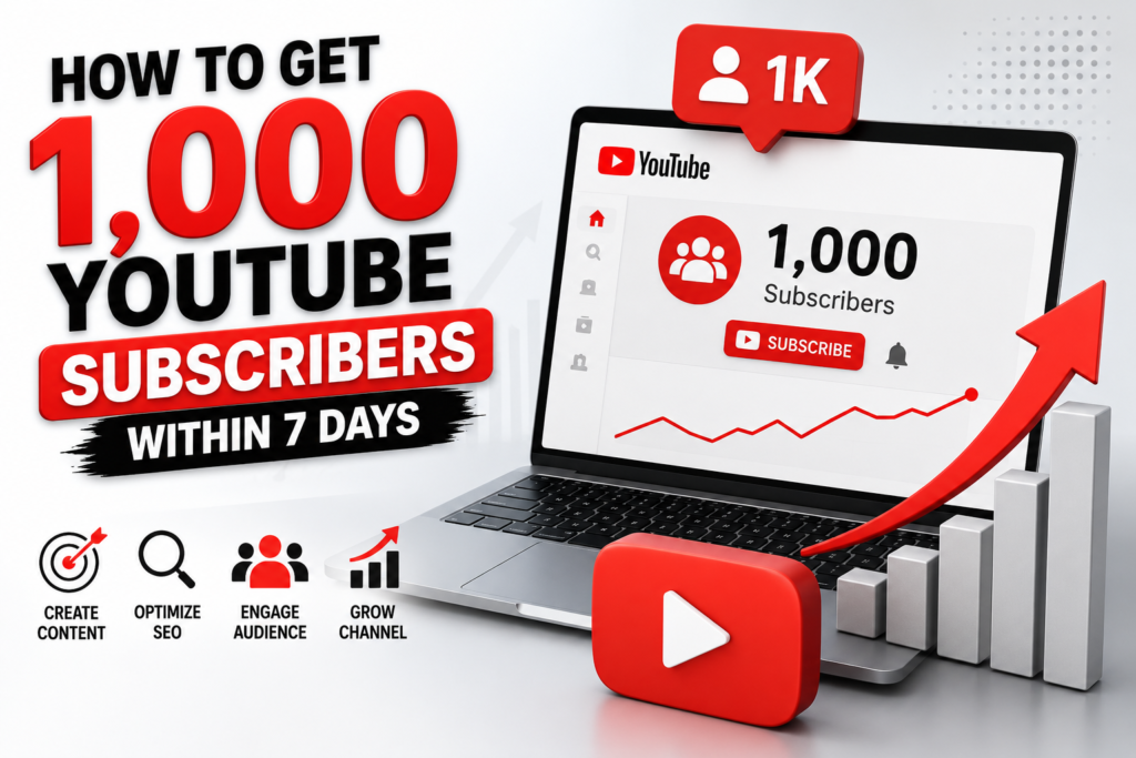 How to Get 1K YouTube Subscribers Within 7 Days: Complete 7-Day YouTube Growth Strategy - 2026
