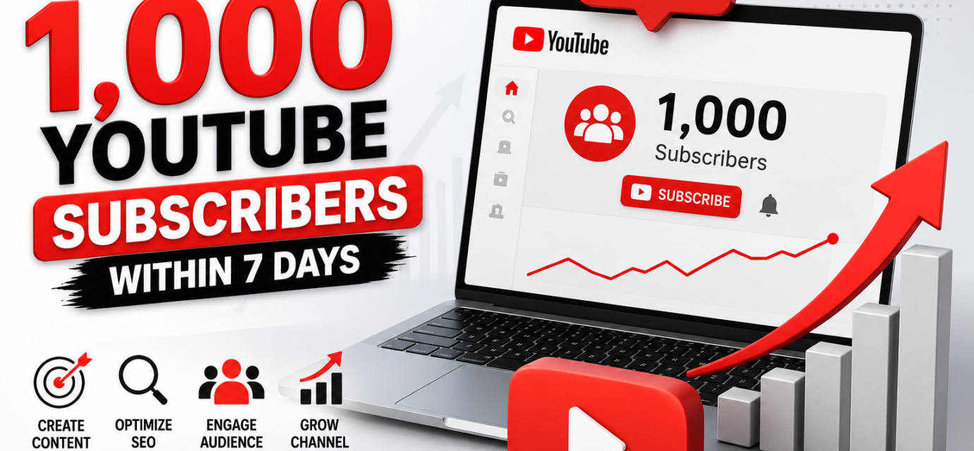 How to Get 1K YouTube Subscribers Within 7 Days: Complete 7-Day YouTube Growth Strategy - 2026