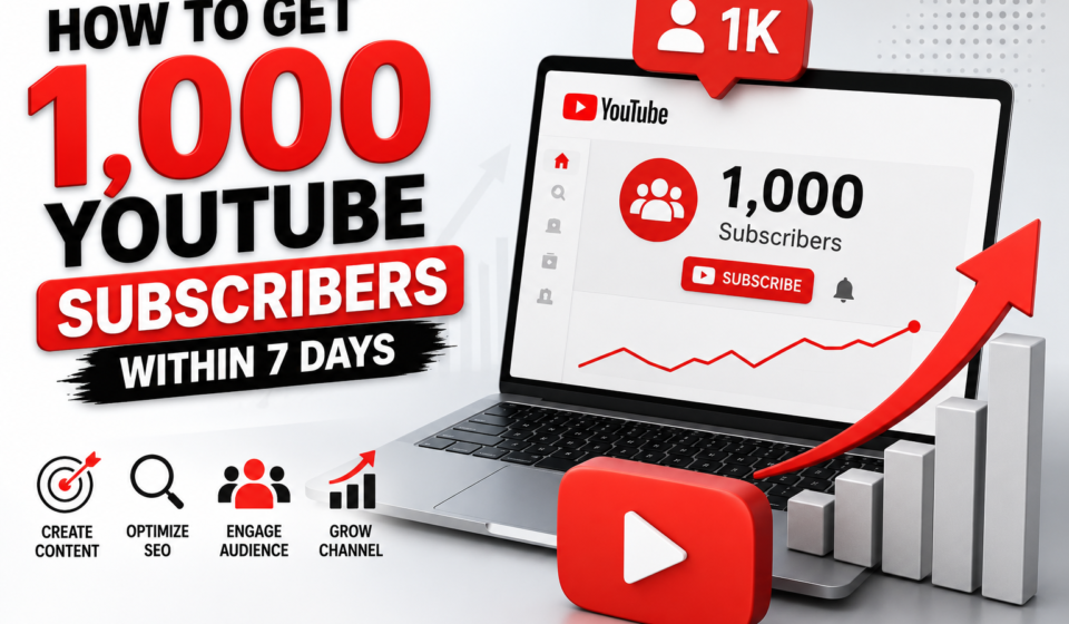 How to Get 1K YouTube Subscribers Within 7 Days: Complete 7-Day YouTube Growth Strategy - 2026