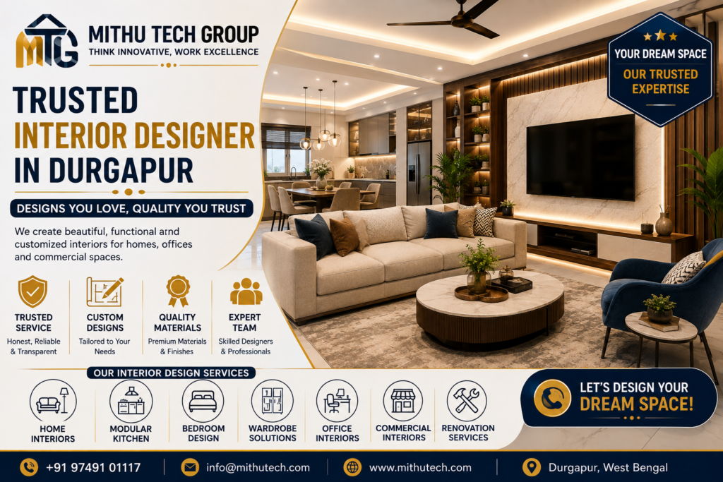 Trusted Interior Designer in Durgapur – Complete Guide to Home, Office, Modular Kitchen & Commercial Interior Design - 2026