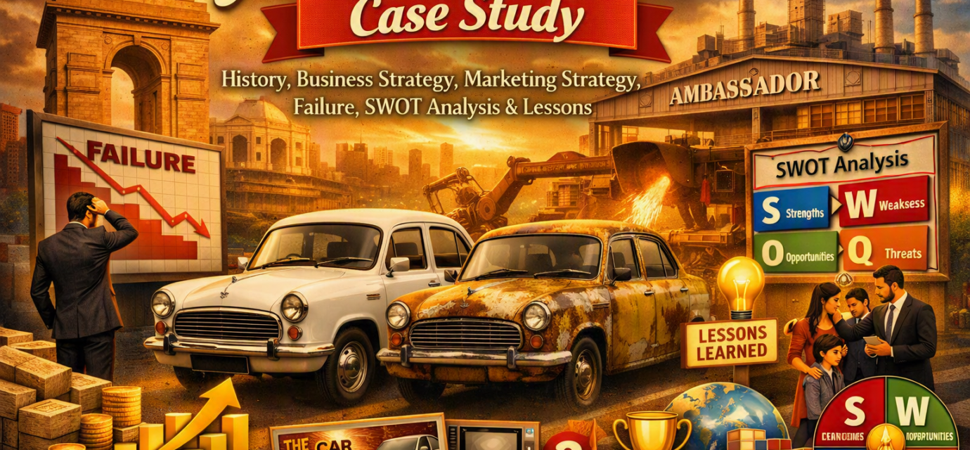 Ambassador Car Case Study: History, Business Strategy, Marketing Strategy, Failure, SWOT Analysis & Lessons - 2026