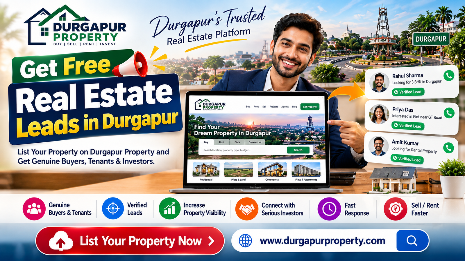 Get Free Real Estate Leads in Durgapur | Durgapur Property