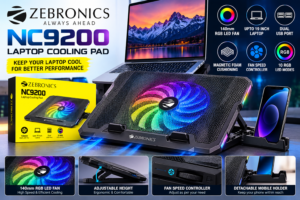 ZEBRONICS NC9200, Laptop Cooling Pad, RGB LED Fan