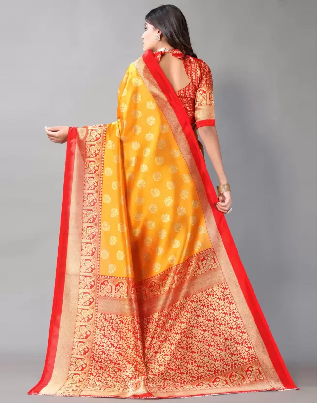 Geometric Print, Embellished Bhagalpuri Silk Blend, Cotton Silk Saree - 2023